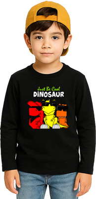 doodleberry Boys Graphic Print Cotton Blend Regular T Shirt(Black, Pack of 1)