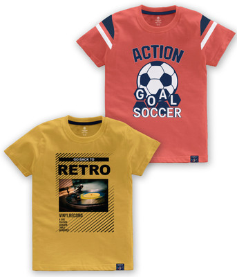 Codez Boys Printed Cotton Blend Regular T Shirt(Multicolor, Pack of 1)