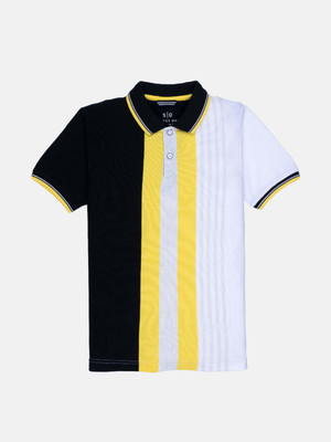 Status Quo Boys Striped Polycotton Regular T Shirt(Multicolor, Pack of 1)