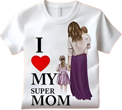 Karthik Enterprises Boys & Girls Printed Polycotton Regular T Shirt(White, Pack of 1)