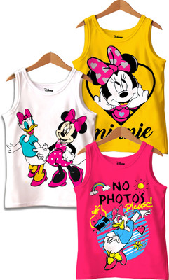 DISNEY BY MISS & CHIEF Girls Printed Cotton Blend Regular T Shirt(Multicolor, Pack of 3)
