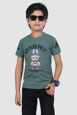 ROCKERS JR Baby Boys Printed Cotton Blend Regular T Shirt(Green, Pack of 1)