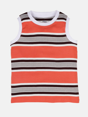 Kiddo Paanti Boys Striped Pure Cotton Regular T Shirt(Multicolor, Pack of 1)