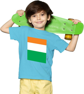 Mahifashion trend Boys Printed Polyester Oversized T Shirt(Blue, Pack of 1)