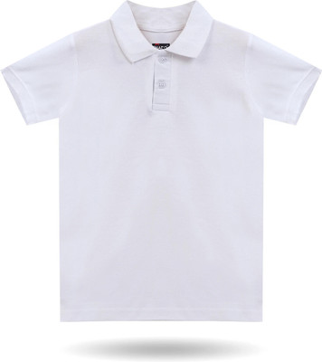 Dechado Boys Solid Pure Cotton Regular T Shirt(White, Pack of 1)