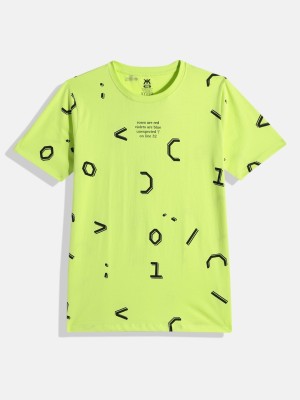 Kook N Keech Teens Boys Printed Pure Cotton T Shirt(Light Green, Pack of 1)