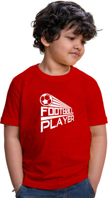 CHOMMBOOKA TRENDING Boys Printed Pure Cotton Regular T Shirt(Red, Pack of 1)
