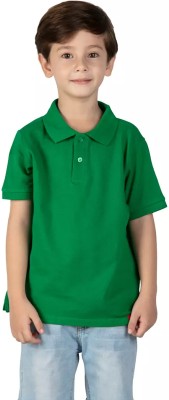 Cayon Fashion Boys & Girls Solid Cotton Blend T Shirt(Green, Pack of 1)