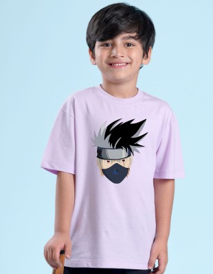 Nusyl Boys Printed Cotton Blend Oversized T Shirt(Purple, Pack of 1)