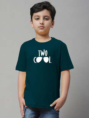 FRISKERS Boys Printed Cotton Blend Regular T Shirt(Blue, Pack of 1)