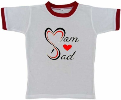SUAN fashion Boys & Girls Printed Cotton Blend T Shirt(White, Pack of 1)