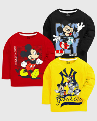 DISNEY BY MISS & CHIEF Boys Printed Cotton Blend Regular T Shirt(Multicolor, Pack of 3)