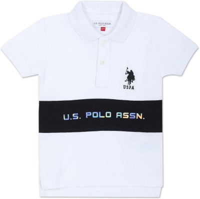 U.S. POLO ASSN. Boys Printed Pure Cotton T Shirt(White, Pack of 1)