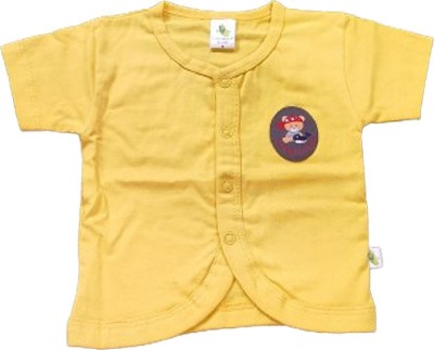 contrive Baby Boys Solid Cotton Blend Regular T Shirt(Yellow, Pack of 1)