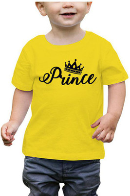 RAINBOTEES Baby Boys Typography, Printed Pure Cotton Regular T Shirt(Yellow, Pack of 1)
