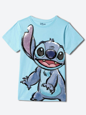 YK Disney Boys Graphic Print Polycotton Regular T Shirt(Light Blue, Pack of 1)