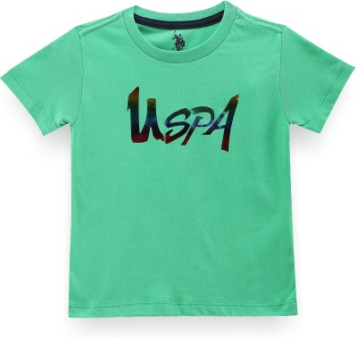 U.S. POLO ASSN. Baby Boys Printed Pure Cotton T Shirt(Green, Pack of 1)