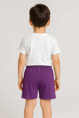 Sattitudde Boys & Girls Printed Cotton Blend Regular T Shirt(Purple, Pack of 1)