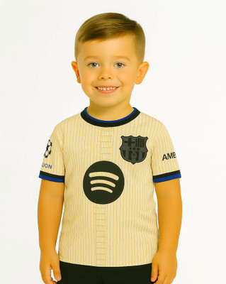 Ryze Boys & Girls Striped Polyester Regular T Shirt(White, Pack of 1)
