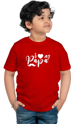 CHOMMBOOKA TRENDING Boys Typography Cotton Blend Regular T Shirt(Red, Pack of 1)