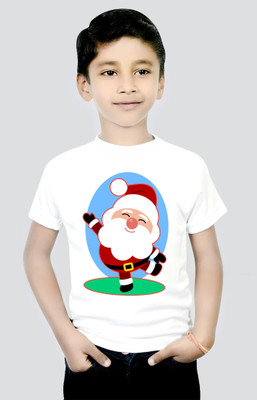 tiftiprint Boys & Girls Graphic Print Cotton Blend Regular T Shirt(White, Pack of 1)