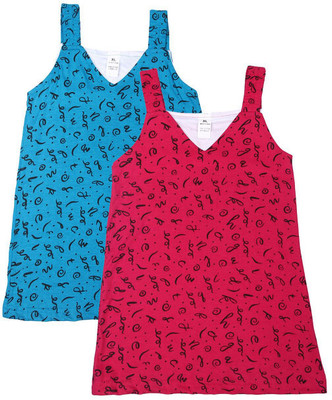 IAC Girls Printed Pure Cotton Regular T Shirt(Multicolor, Pack of 2)