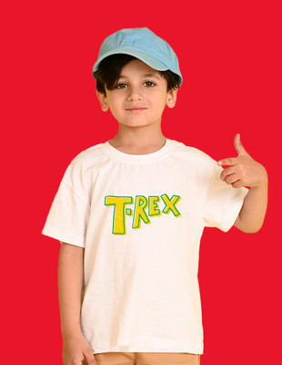 Nusyl Boys Graphic Print Cotton Blend Oversized T Shirt(White, Pack of 1)
