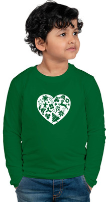 CHOMMBOOKA TRENDING Boys Printed Polycotton Regular T Shirt(Green, Pack of 1)