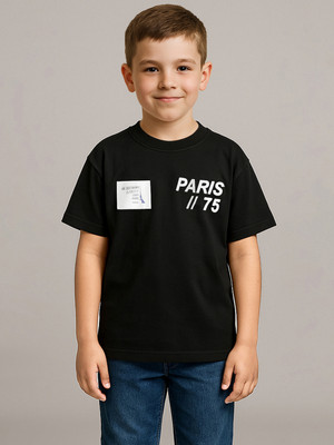 PROVOGUE Boys Printed Cotton Blend Oversized T Shirt(Black, Pack of 1)