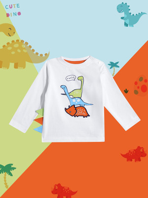 Mothercare Baby Boys Printed Pure Cotton Regular T Shirt(Blue, Pack of 1)