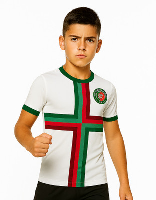 BUGOAT Boys & Girls Printed Polyester Regular T Shirt(White, Pack of 1)