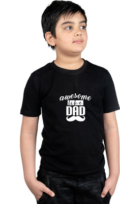 CHOMMBOOKA TRENDING Boys Printed Cotton Blend Regular T Shirt(Black, Pack of 1)