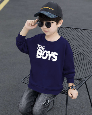 TODAYTREND Boys Printed Cotton Blend Regular T Shirt(Blue, Pack of 1)