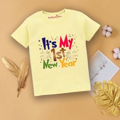 Babywish Boys & Girls Typography, Printed Cotton Blend Regular T Shirt(Multicolor, Pack of 1)