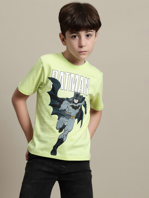 kidsville Boys Graphic Print Cotton Blend Regular T Shirt(Green, Pack of 1)