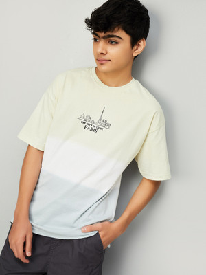 MAX Boys Colorblock Pure Cotton Regular T Shirt(Multicolor, Pack of 1)