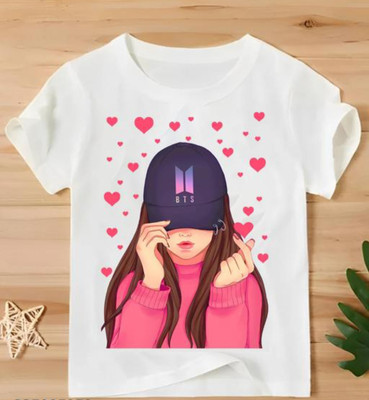 MAVAIGA Boys & Girls Typography, Printed Polyester Regular T Shirt(Multicolor, Pack of 1)