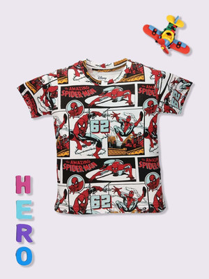 YK Disney Baby Boys Printed Cotton Blend Regular T Shirt(Red, Pack of 1)