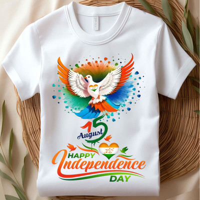 Widersoft Boys & Girls Printed Polyester Regular T Shirt(White, Pack of 1)