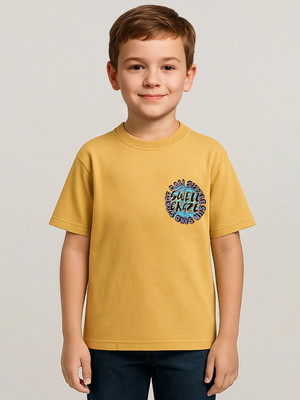 PROVOGUE Boys Printed Cotton Blend Oversized T Shirt(Yellow, Pack of 1)
