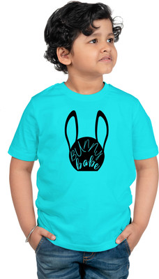 CHOMMBOOKA TRENDING Boys Graphic Print Pure Cotton Regular T Shirt(Blue, Pack of 1)