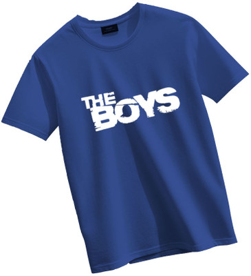 MAHA Boys & Girls Typography Pure Cotton Regular T Shirt(Blue, Pack of 1)