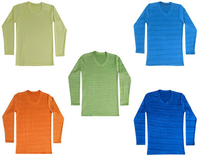Indistar Boys Striped Polyester Regular T Shirt(Multicolor, Pack of 5)