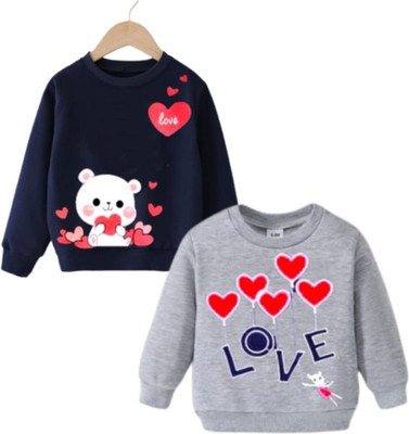 Rithi Fashion Baby Boys & Baby Girls Printed Pure Cotton Regular T Shirt(Multicolor, Pack of 2)