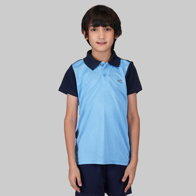 VECTOR X Boys Colorblock Polyester Regular T Shirt(Light Blue, Pack of 1)