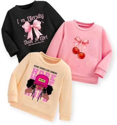 KEESOR Full Sleeve Printed Baby Girls Sweatshirt