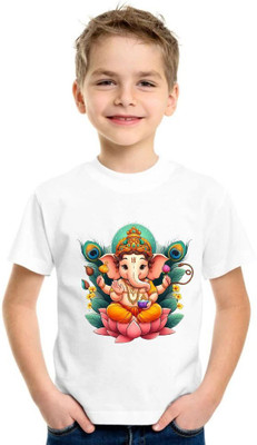 SNIFFY Baby Boys & Baby Girls Printed Polyester Regular T Shirt(White, Pack of 1)