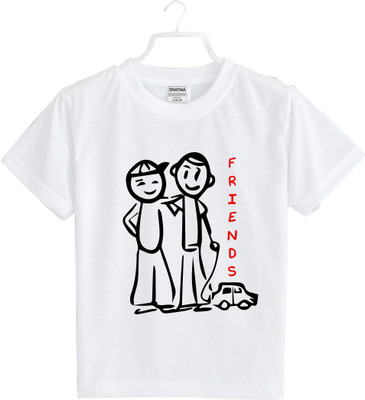 Mahi Fab Trend Boys Graphic Print Polyester Oversized T Shirt(White, Pack of 1)