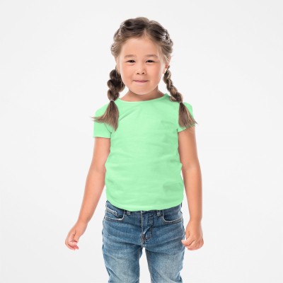 Feel Good Dorex Girls Solid Pure Cotton Regular T Shirt(Green, Pack of 1)