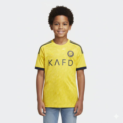 Thiva Boys & Girls Printed Polyester Regular T Shirt(Yellow, Pack of 1)